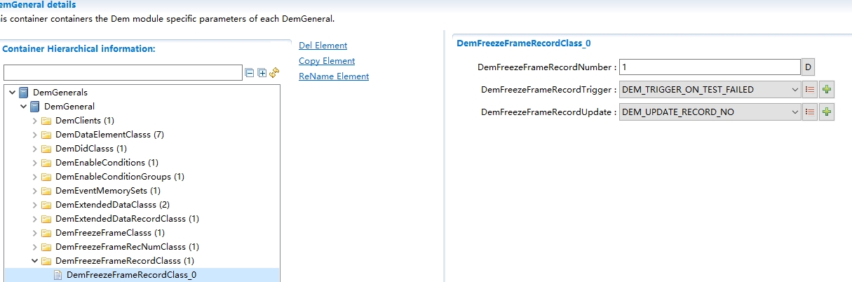 DemFreezeFrameRecordClass配置图